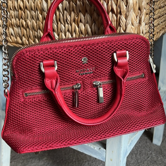 Modalu “Pippa” Small Red Grab Bag *RARE FABRIC DESIGN* NWOT - Picture 2 of 8